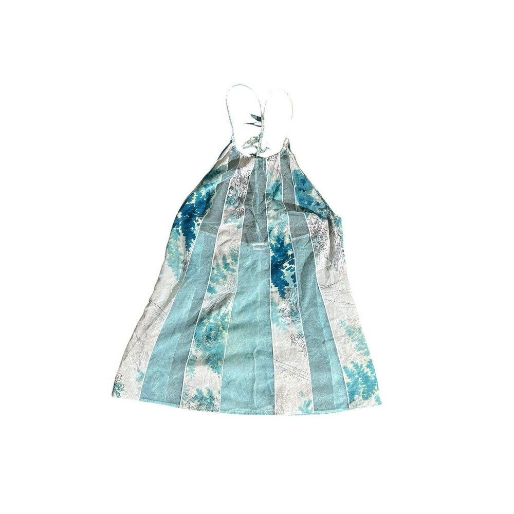 La Perla Designer Light Blue Abstract Art Blouse 42 Small Made In Italy Fairy